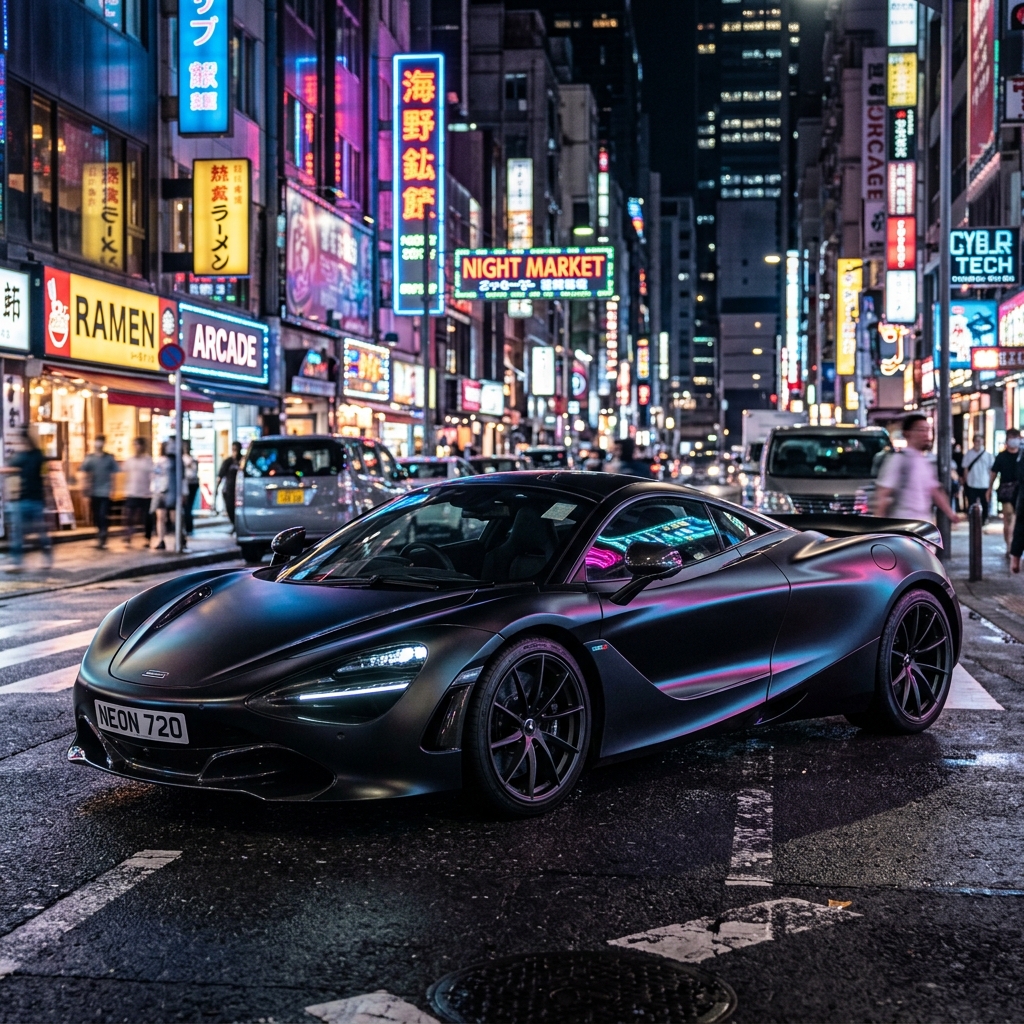 Matte Black Sports Car